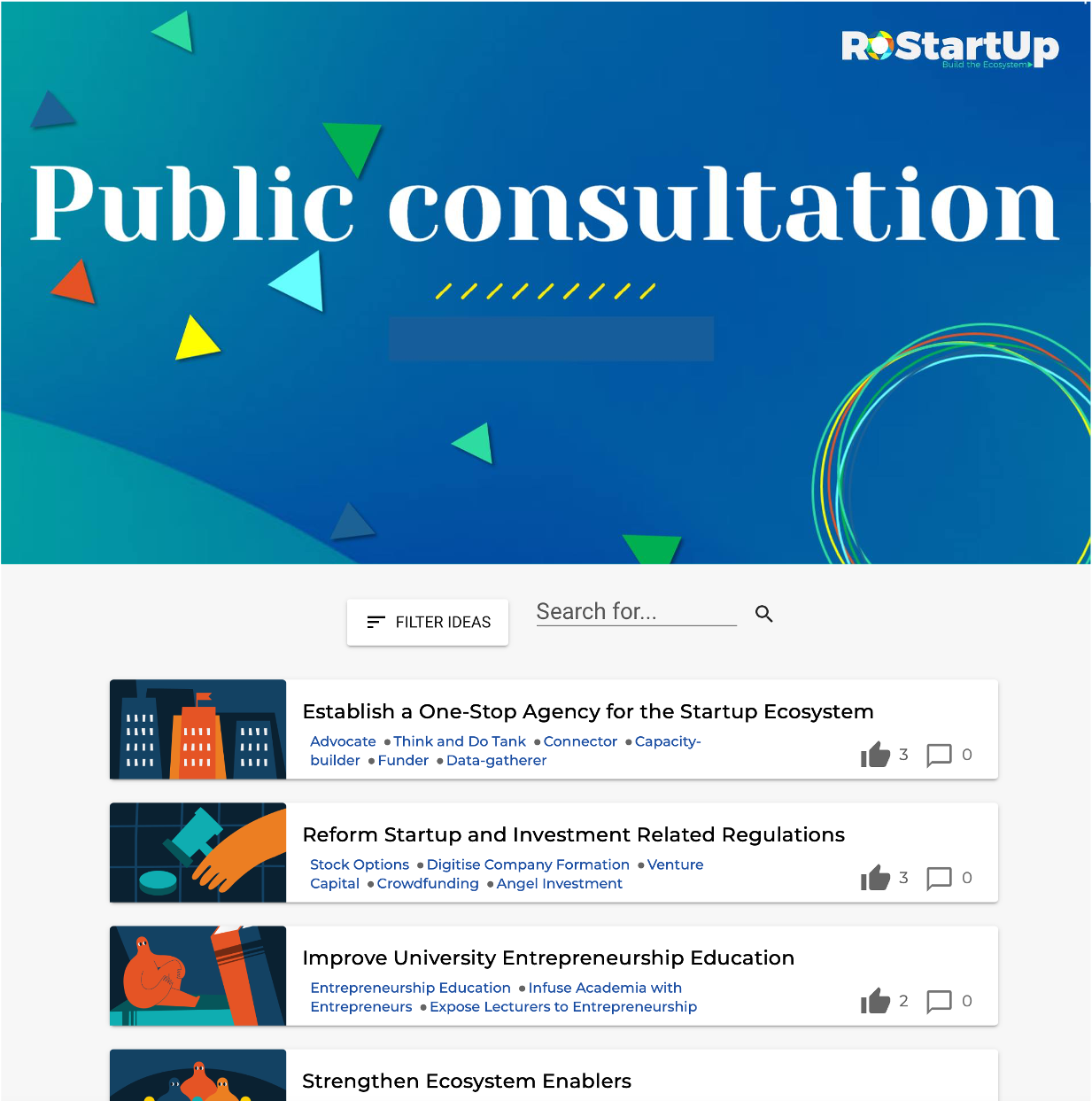 public consultation ROStartup